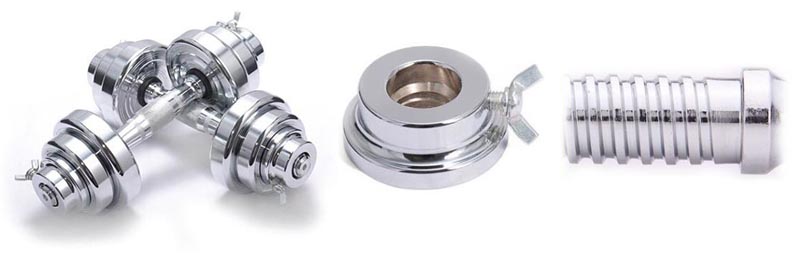 Barra de pesas con mancuernas chapadas en acero