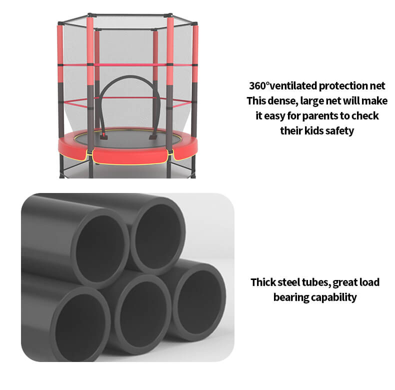 Trampolín redondo de 55 pulgadas con red de recinto