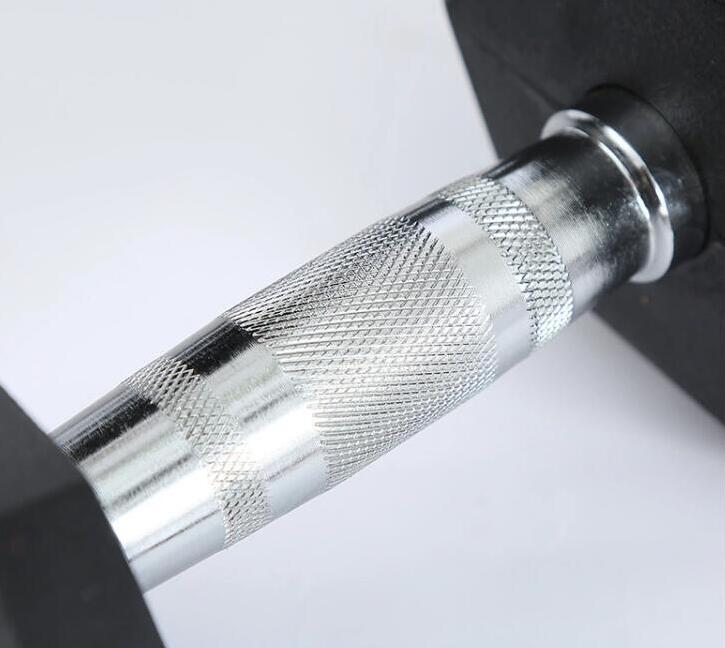 Dumbbell hexagonal con recubrimiento de goma de color (LB) Dumbbell hexagonal con recubrimiento de goma de color (LB)