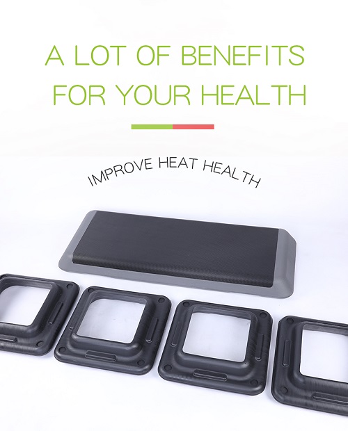 Plataforma de pasos aeróbicos de plástico de plástico de placa de placa ajustable