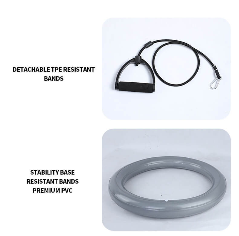 Bola de gimnasia con bandas de base y resistencia Bola de gimnasia con bandas de base y resistencia
