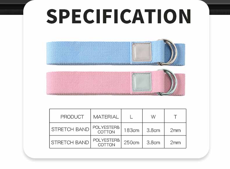 Banda de yoga de yoga no elástica al por mayor con hebilla Banda de yoga de yoga no elástica al por mayor con hebilla