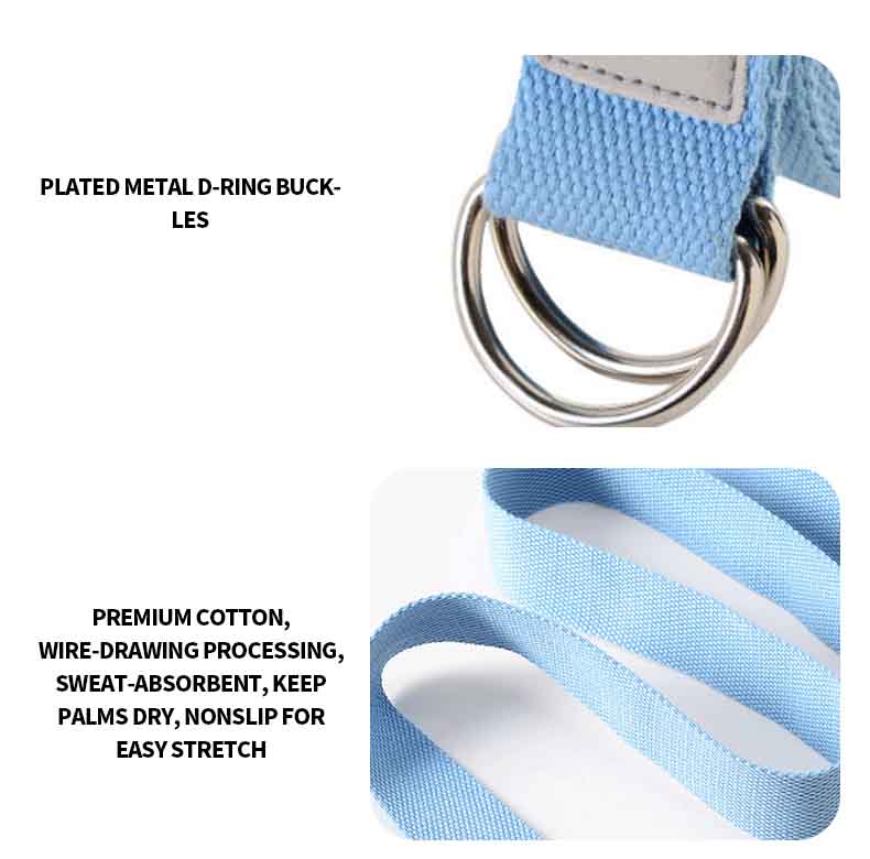 Banda de yoga de yoga no elástica al por mayor con hebilla Banda de yoga de yoga no elástica al por mayor con hebilla