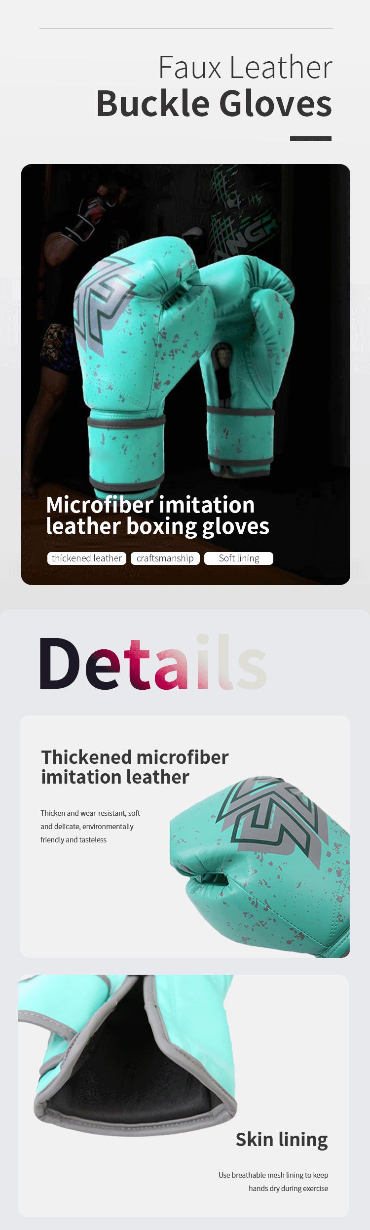 Guantes de hebilla de cuero falso