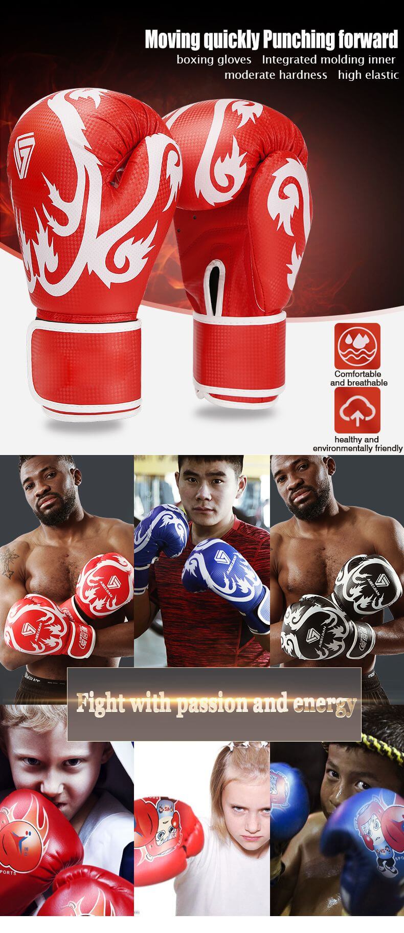 Guantes de entrenamiento de boxeo profesional