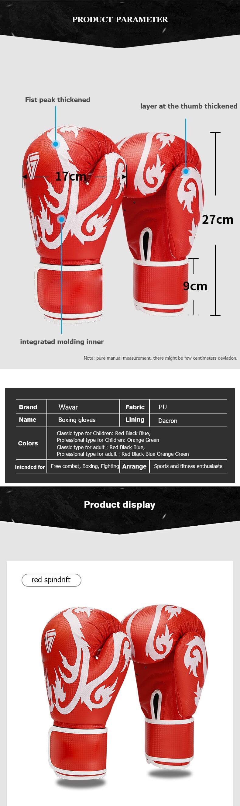 Guantes de entrenamiento de boxeo profesional