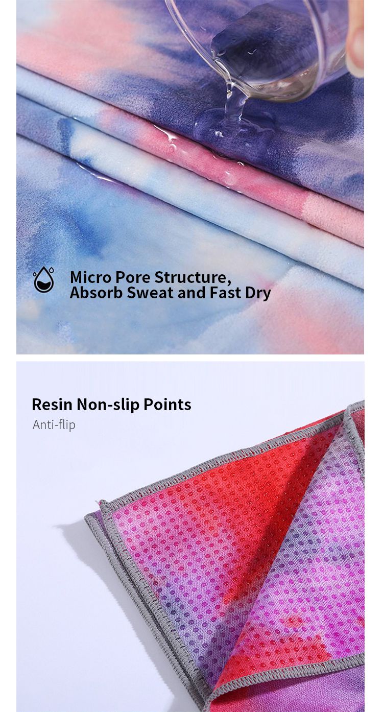 Toalla de yoga de tie-dye