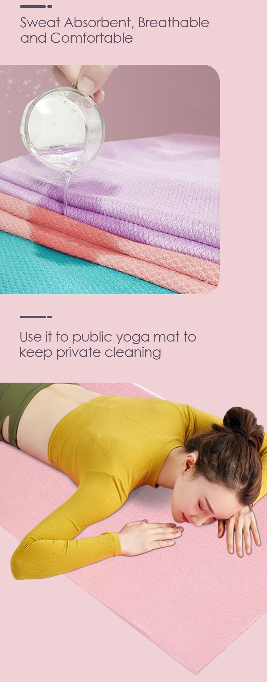 Toalla de yoga conveniente