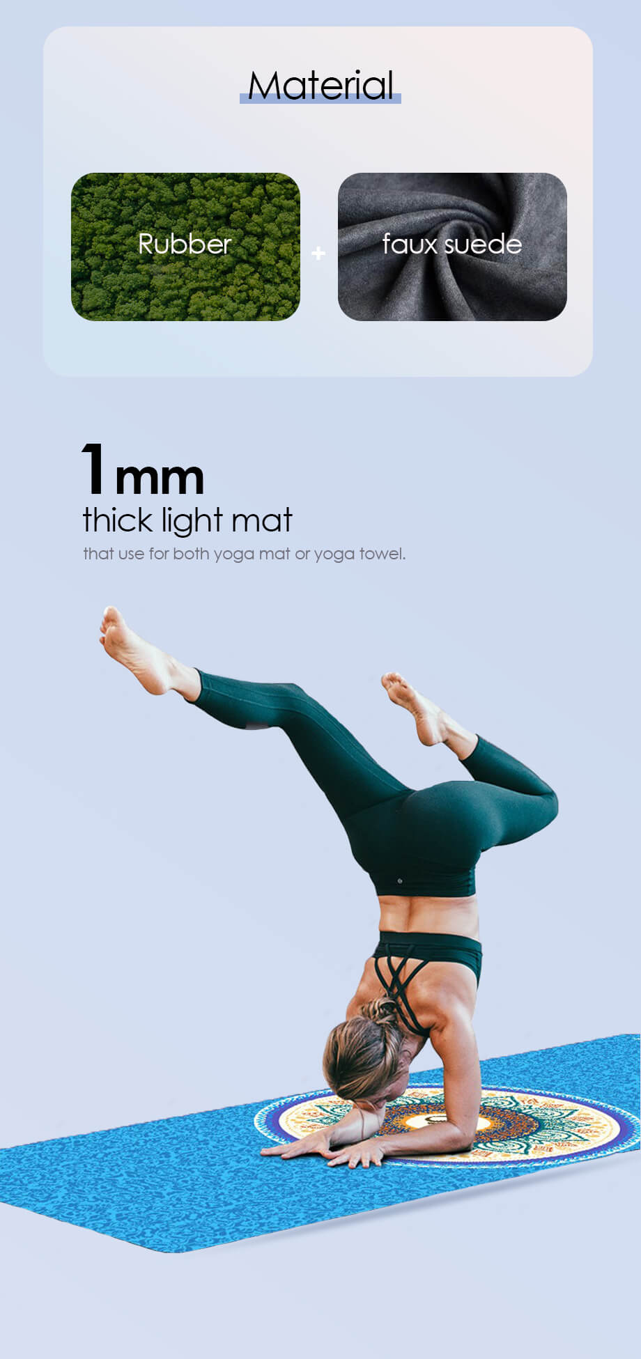 Toalla de yoga de viaje vibrable