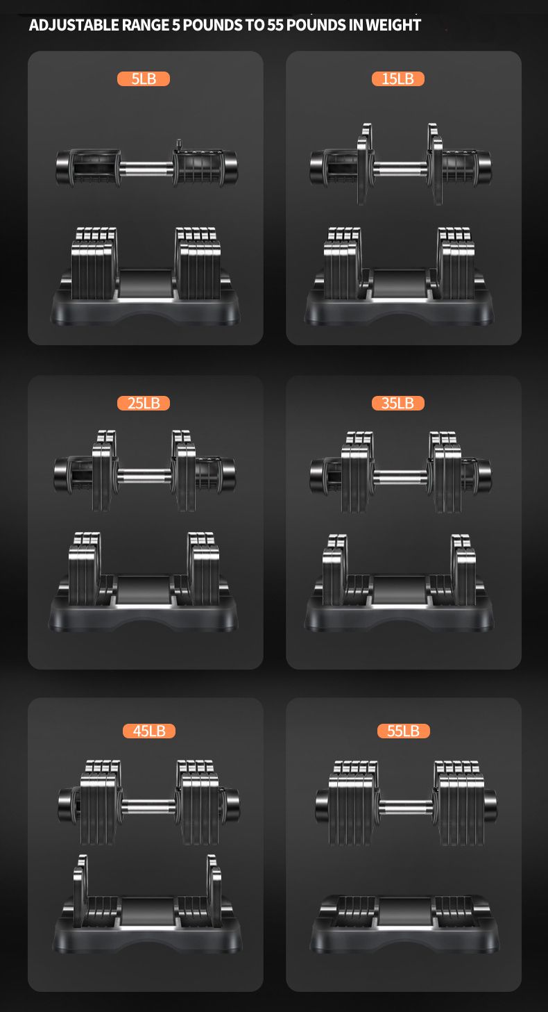 Modas al por mayor 55 lb/25 kg de pesas ajustables
