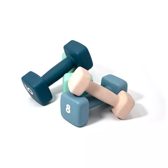 Damas al por mayor dumbas cuadradas de hierro fundido neopreno