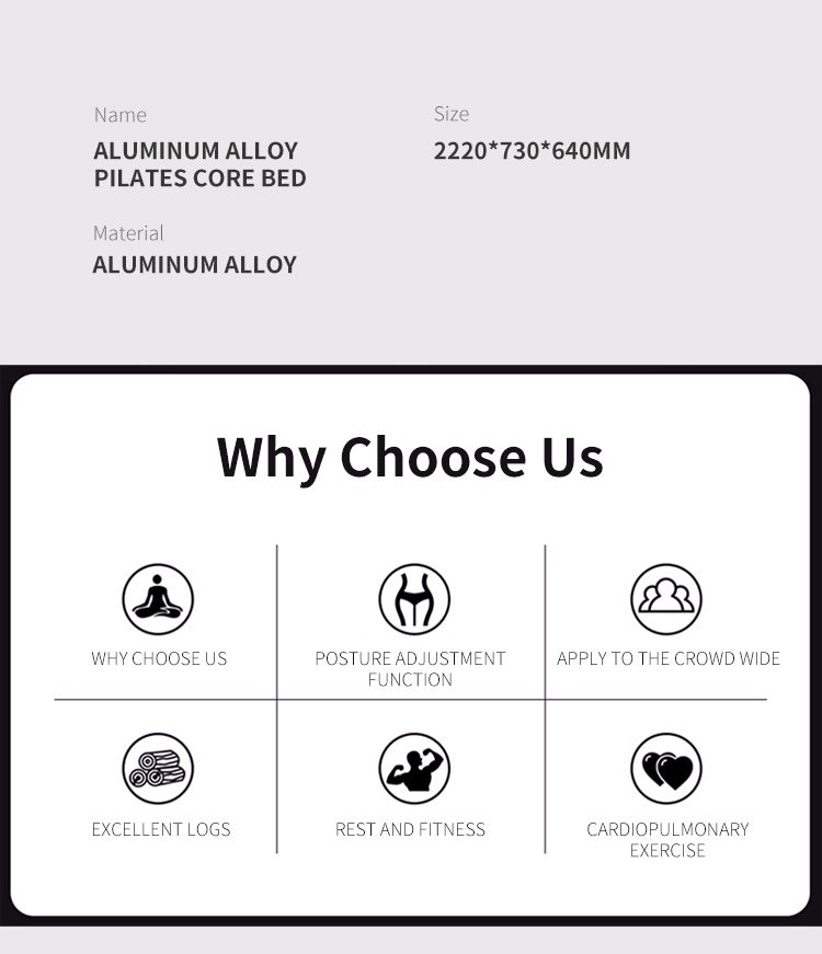 Cama de aleación de aluminio Pilates Core Bed Cama de aleación de aluminio Pilates Core Bed