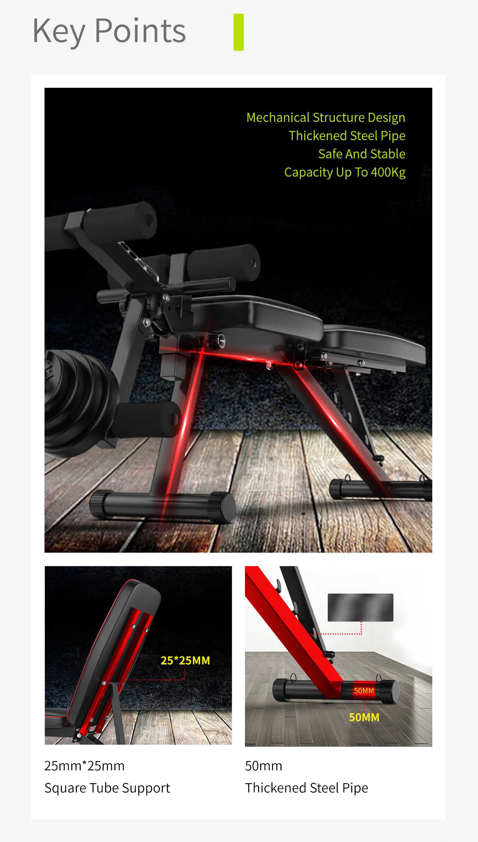 Banco de pesas de press de banca plegable