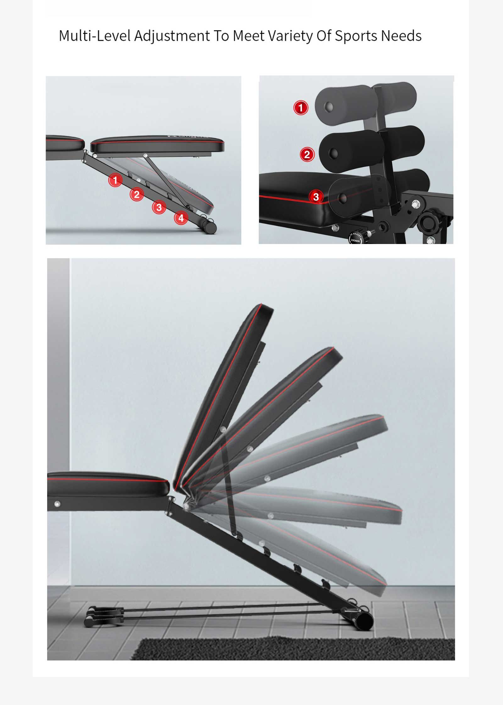 Banco de pesas de press de banca plegable