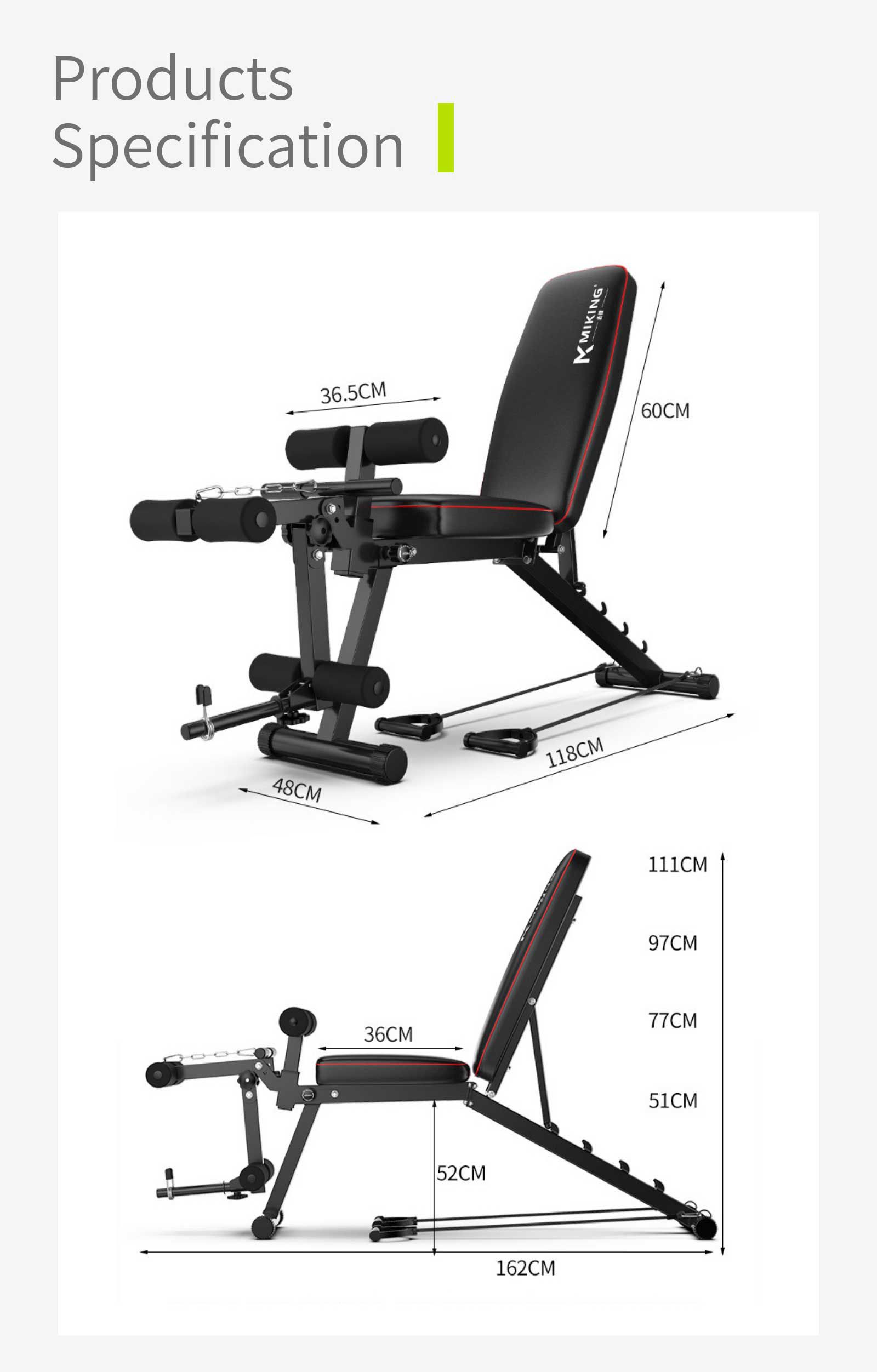 Banco de pesas de press de banca plegable