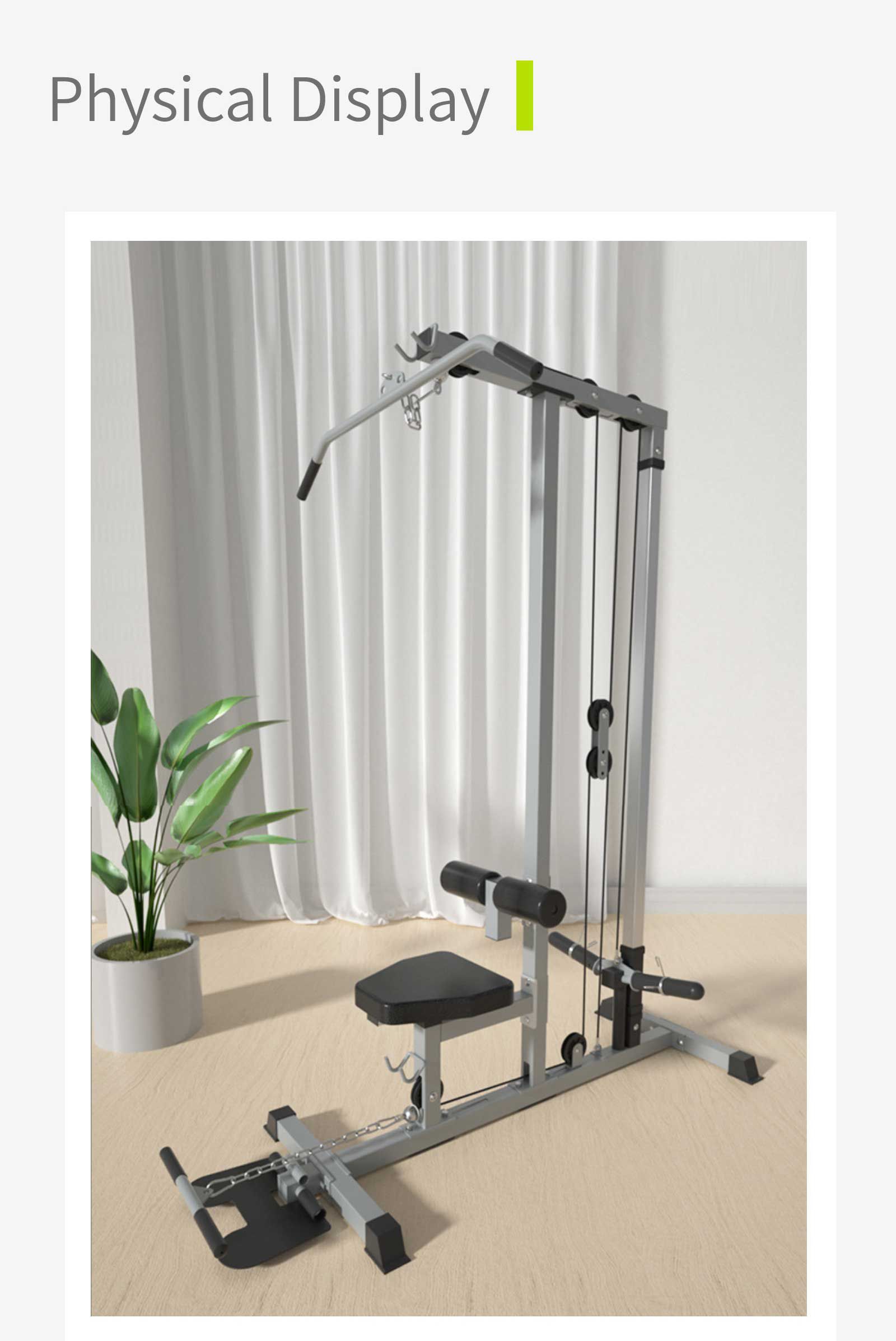 Tirar de la máquina del gimnasio en casa