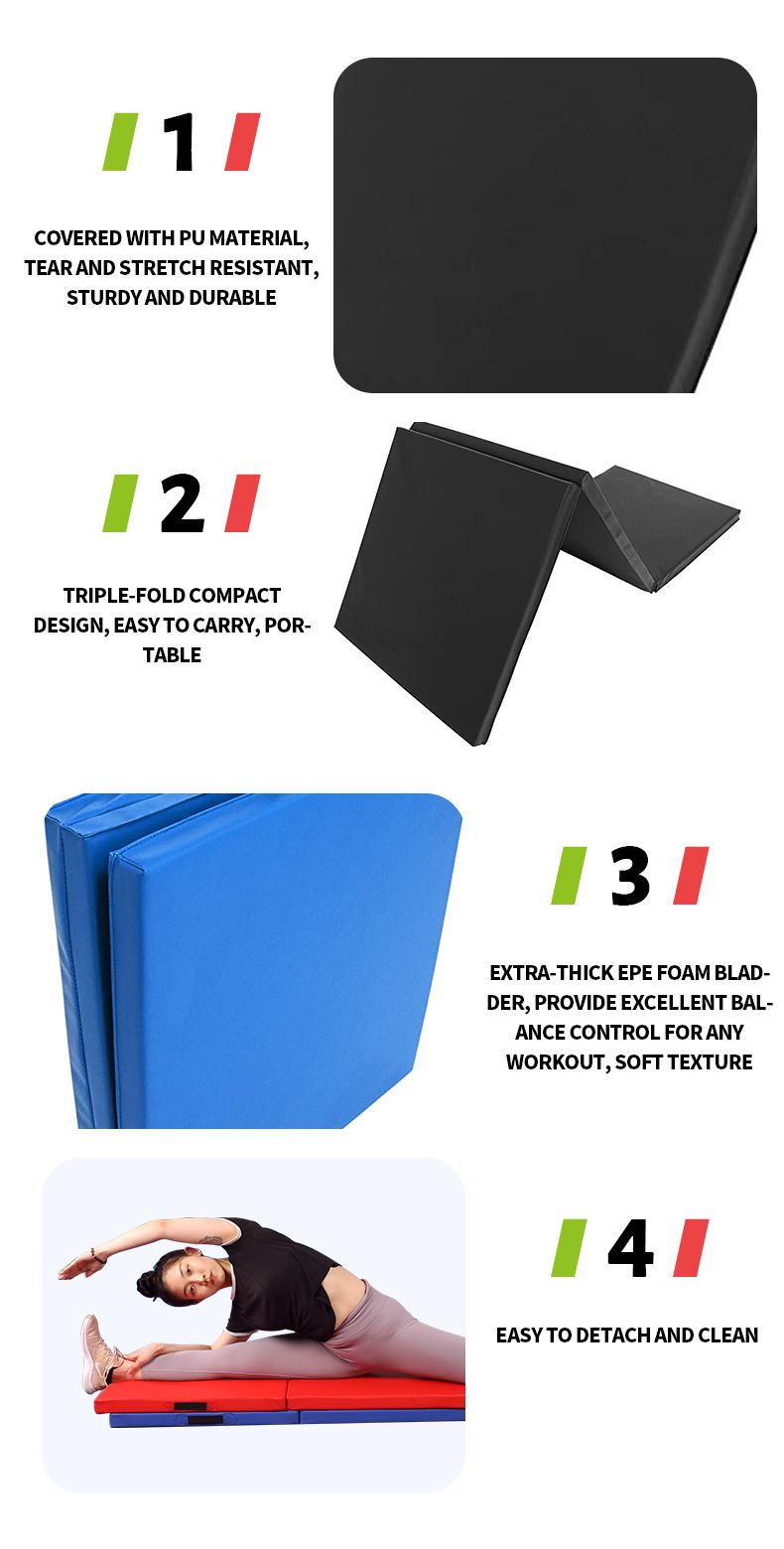 Estera de ejercicio de gimnasia espesada plegable Estera de ejercicio de gimnasia espesada plegable