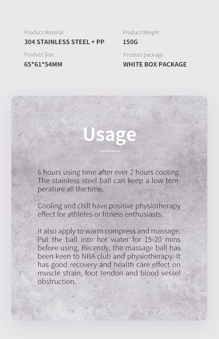 Bola de rodillo de masaje manual de acero inoxidable Bola de rodillo de masaje manual de acero inoxidable