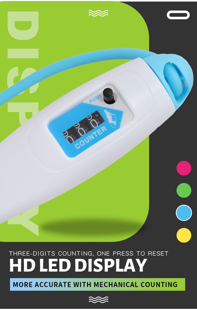 Conteo mecánico Sking Rope Rope en forma de pescado Mango de conteo de salto Cordera