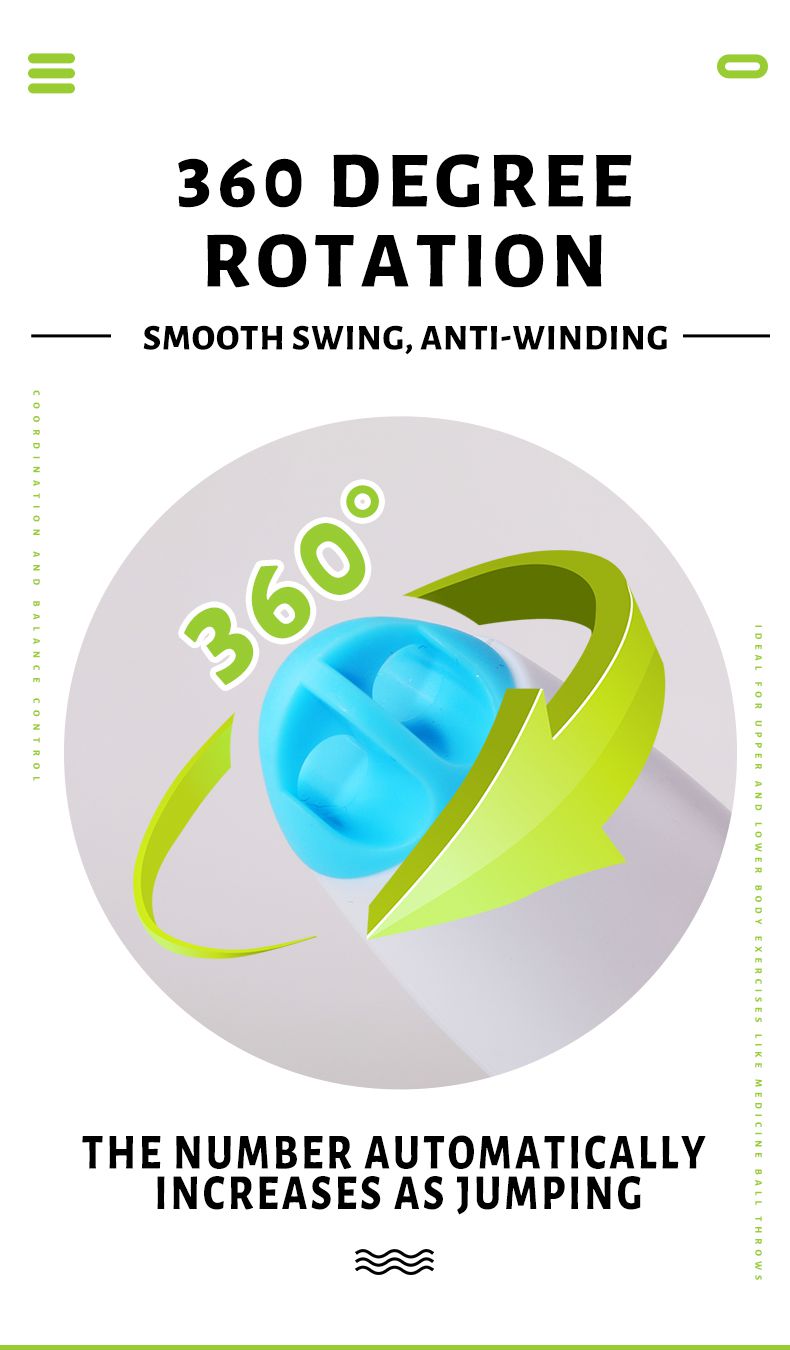 Conteo mecánico Sking Rope Rope en forma de pescado Mango de conteo de salto Cordera