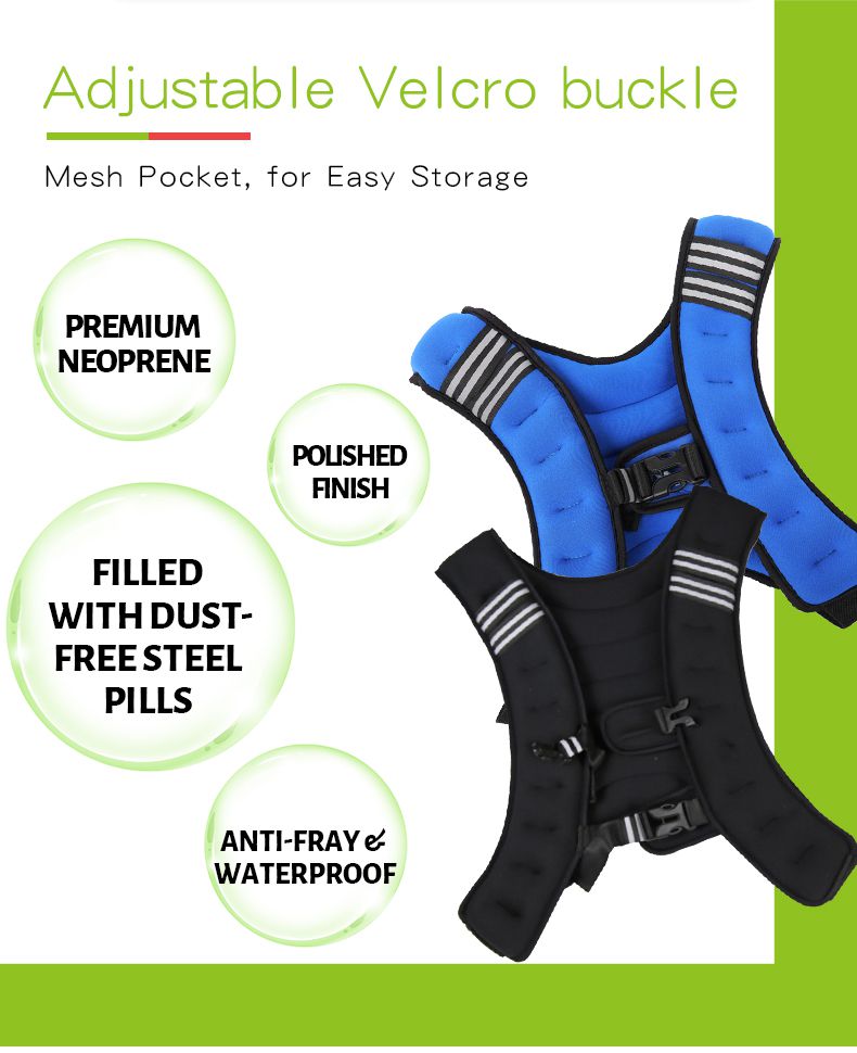 Ejercicio chaleco ponderado con rayas reflectantes Ejercicio chaleco ponderado con rayas reflectantes