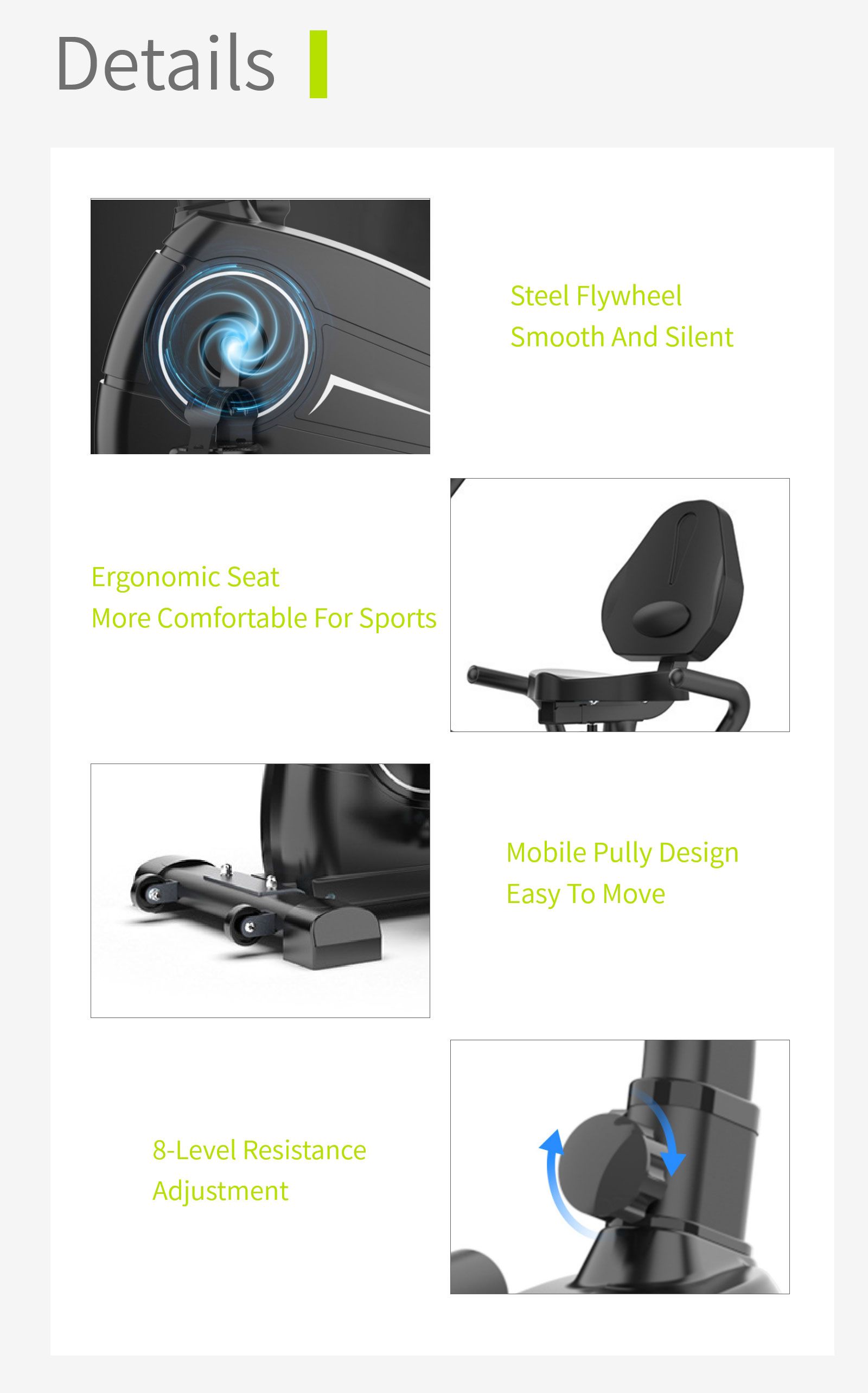 Bicicleta de ejercicios reclinada en el hogar Bicicleta de ejercicios reclinada en el hogar