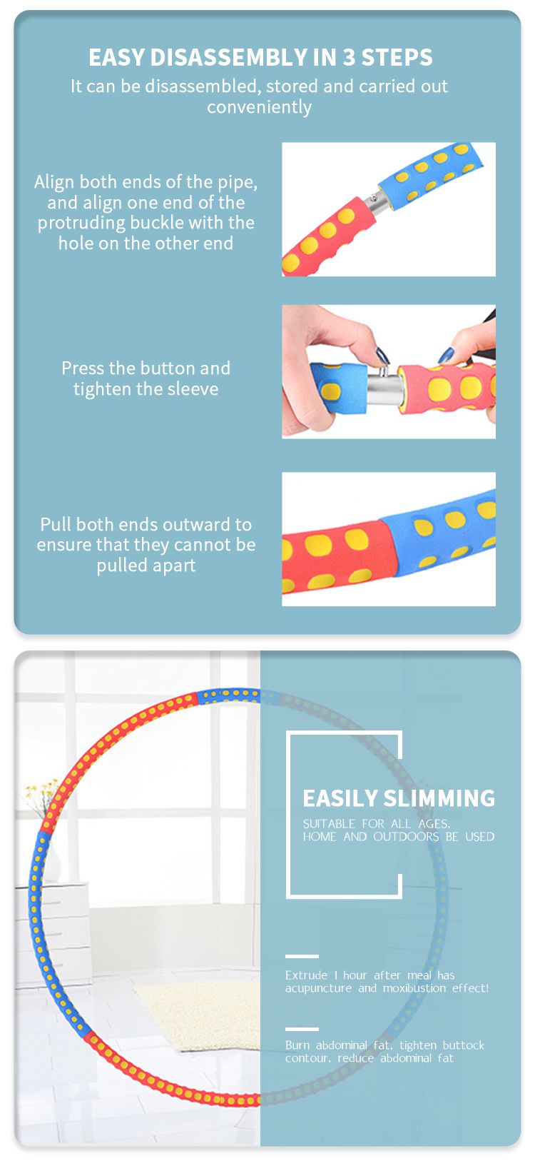 Hula hoop pesado con masaje de protuberancia