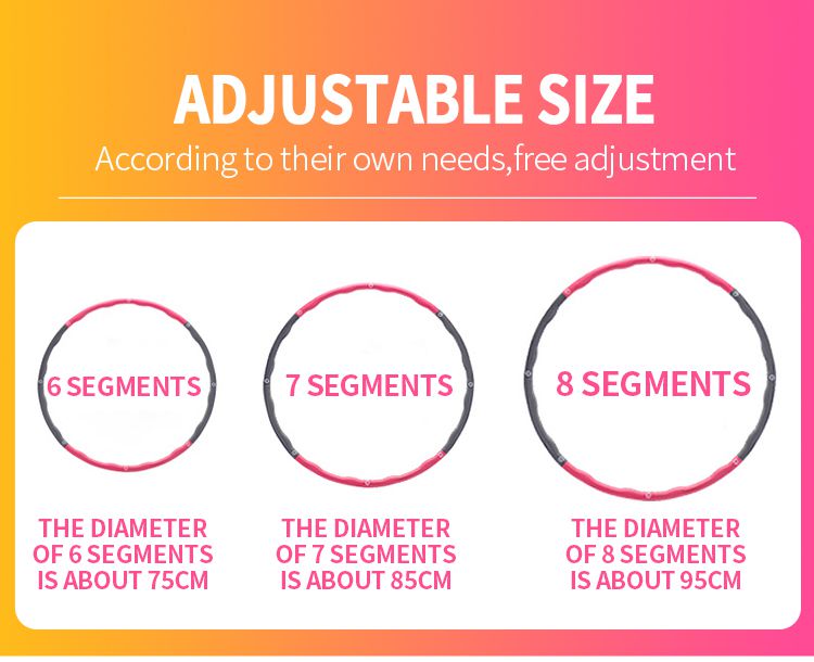 PVC algodón espumado de algodón desmontable hula hoop PVC algodón espumado de algodón desmontable hula hoop