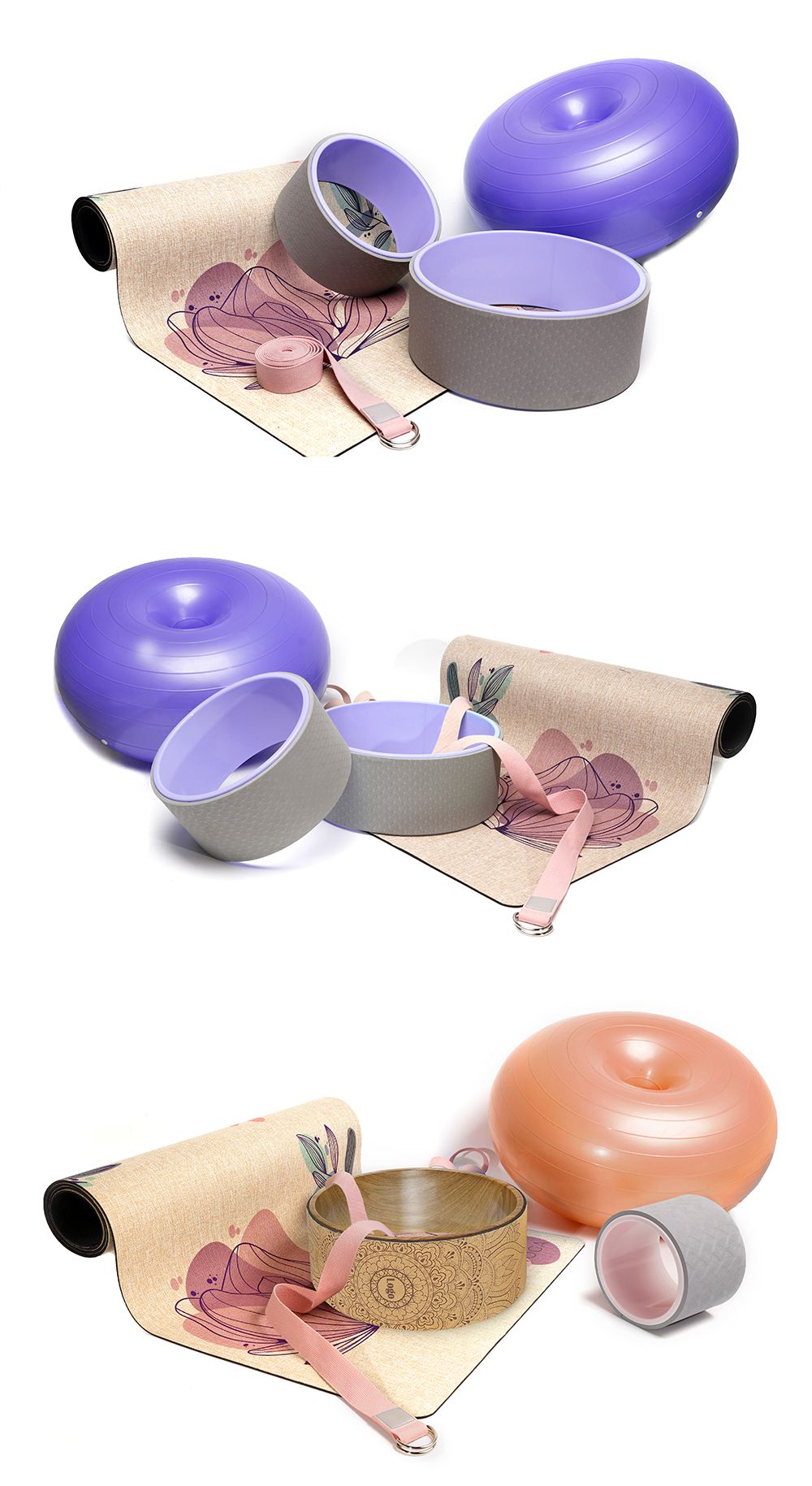 Juego de estiramiento de lino yoga estiramiento