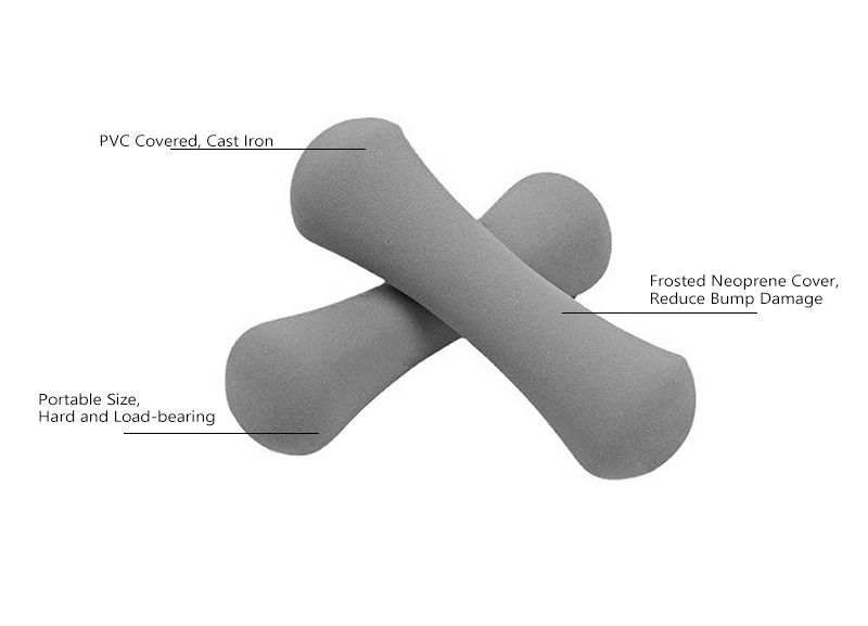 Mídos de forma de hueso de hierro fundido recubierto de color PVC para mujeres