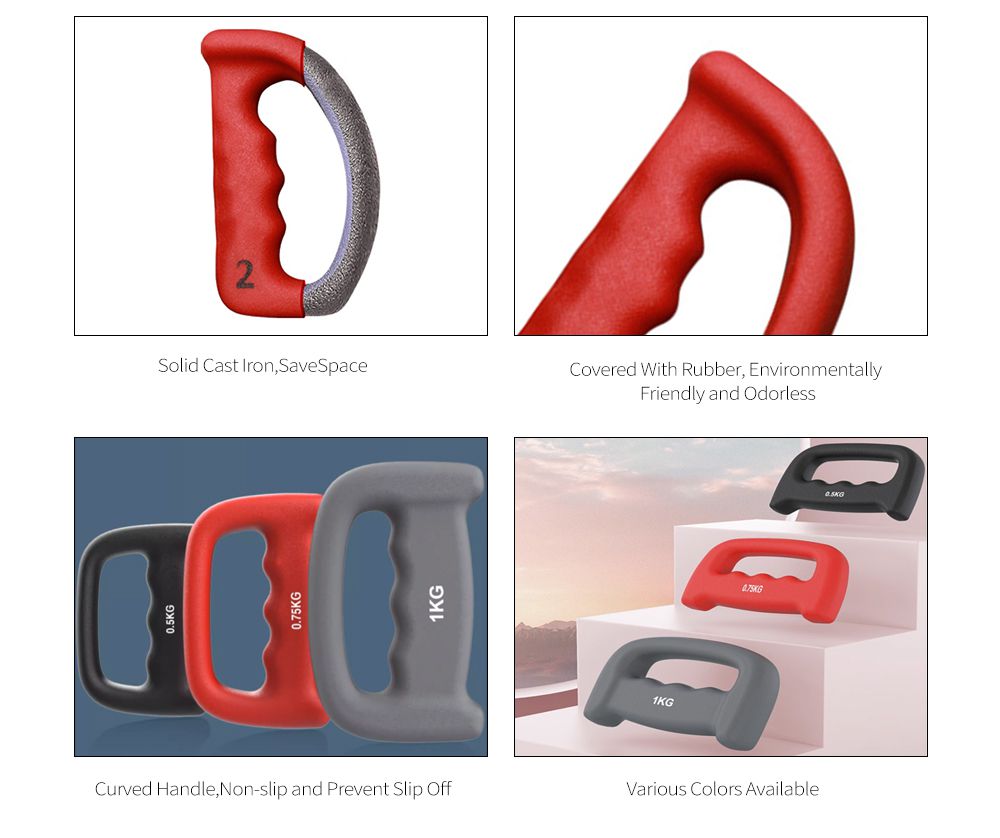 Mini pesas con pesas en forma de D de neopreno al por mayor para mujeres y niños