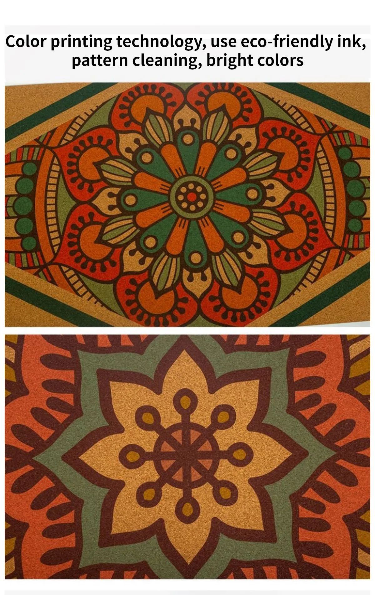 Estera de goma de goma de corcho estampada botánica