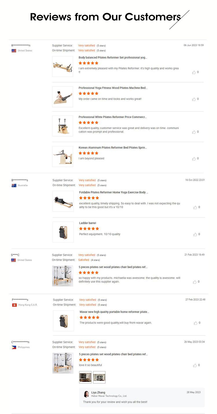 Aluminio de aluminio Pilates Reformer Body Building Use comercial de alta calidad