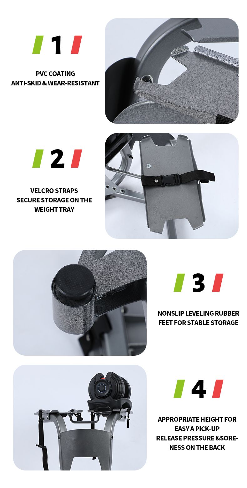 Soporte de estantería de pesas ajustables de 24 kg Soporte de estantería de pesas ajustables de 24 kg