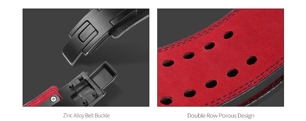 Cinturón de levantamiento de pesas de hebilla de metal de cuero