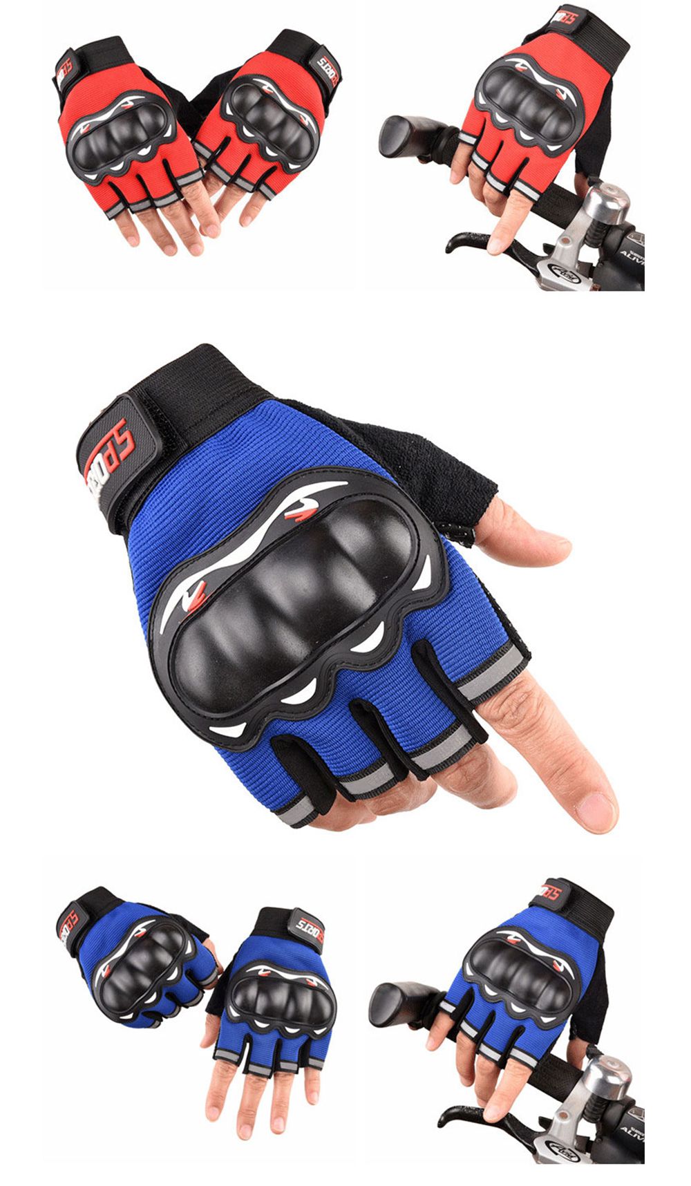 Medios guantes de protección contra motocicletas al aire libre Medios guantes de protección contra motocicletas al aire libre