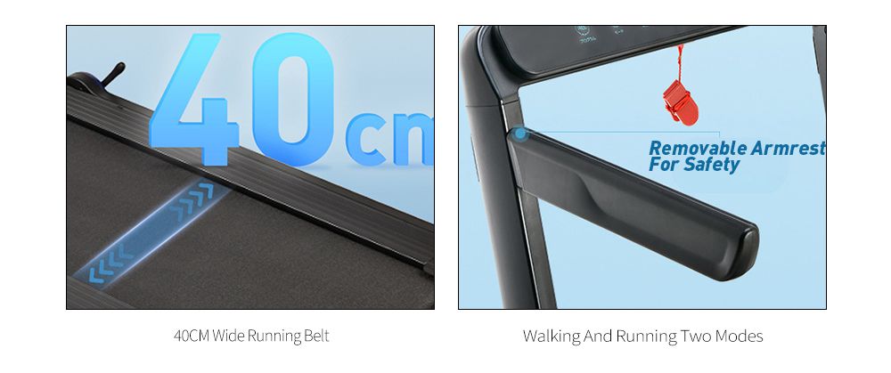 Pequeña cinta de correr de interior de interior completamente plegada