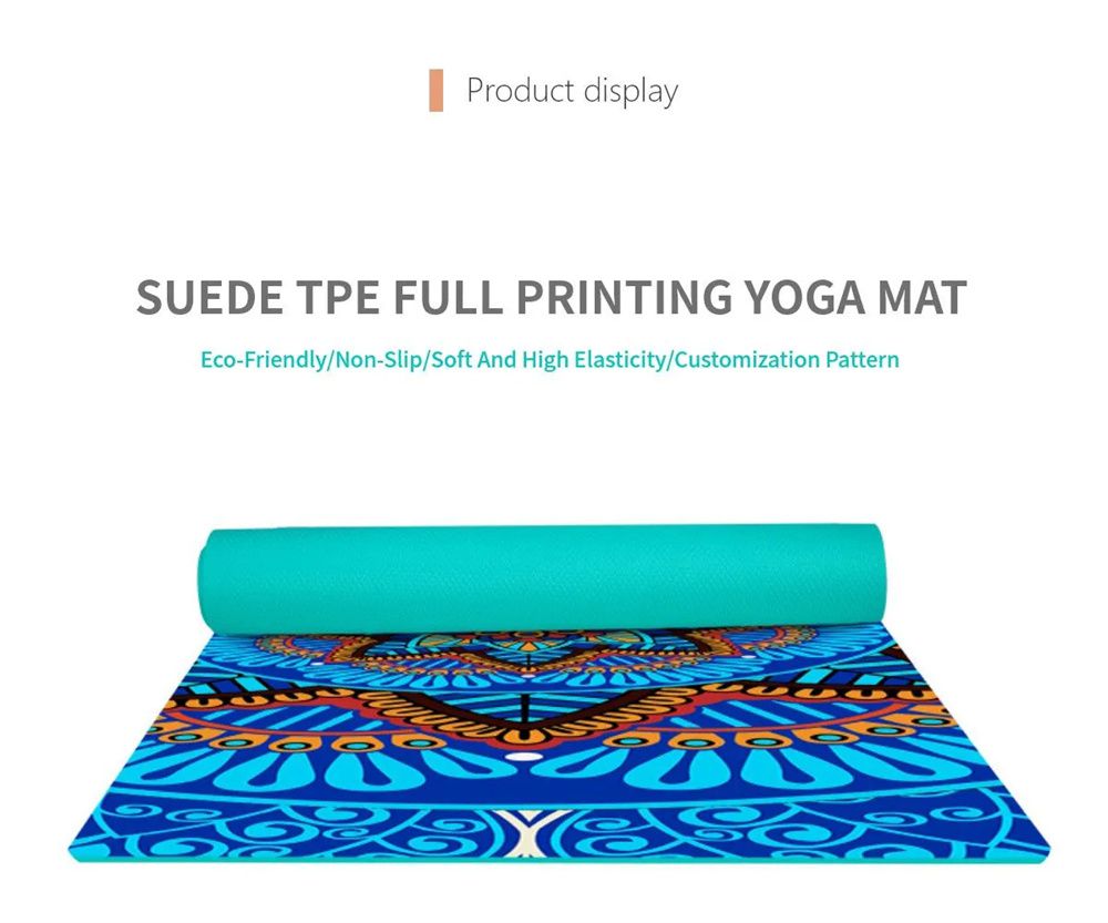 Premium Lotus Pattern Suede TPE Yoga Mat