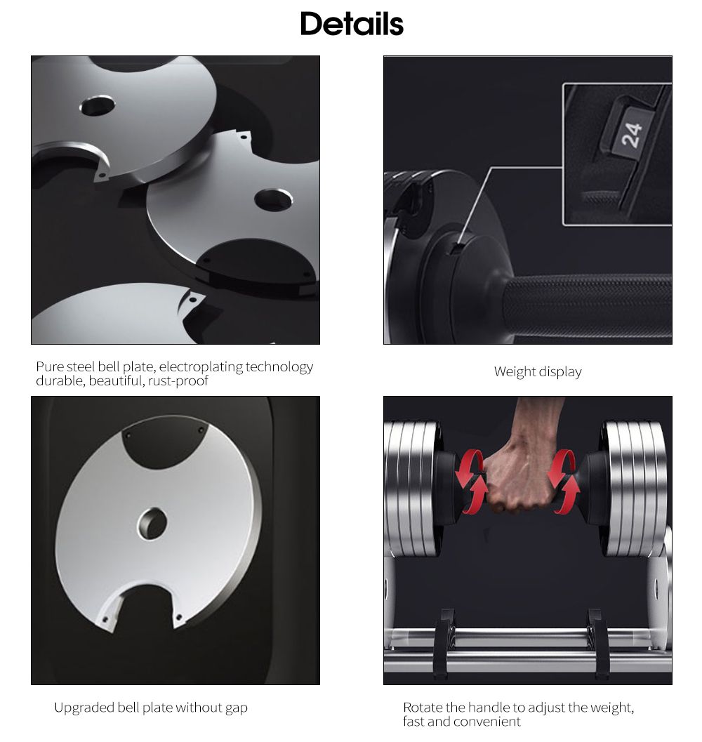 Mancuerna ajustable de acero puro de acero