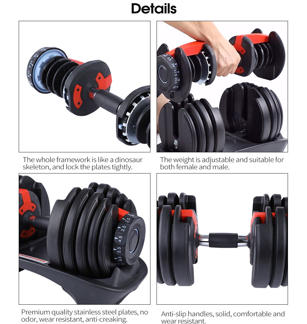 Mancuerna ajustable con 15 configuraciones de peso