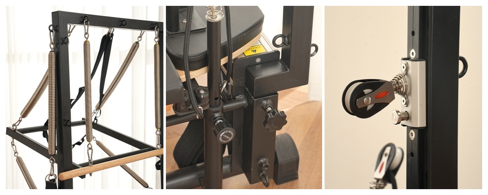 Cama reformadora deslizante para ejercicios de equilibrio corporal en interiores de Pilates con torre
