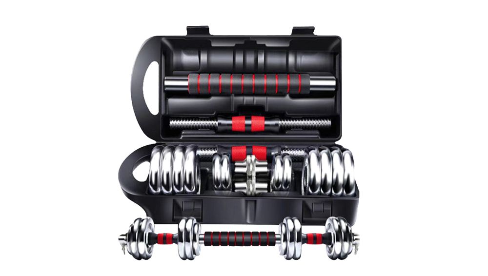 Conjunto de mancuernas ajustable chapada en hierro fundido al por mayor Conjunto de mancuernas ajustable chapada en hierro fundido al por mayor