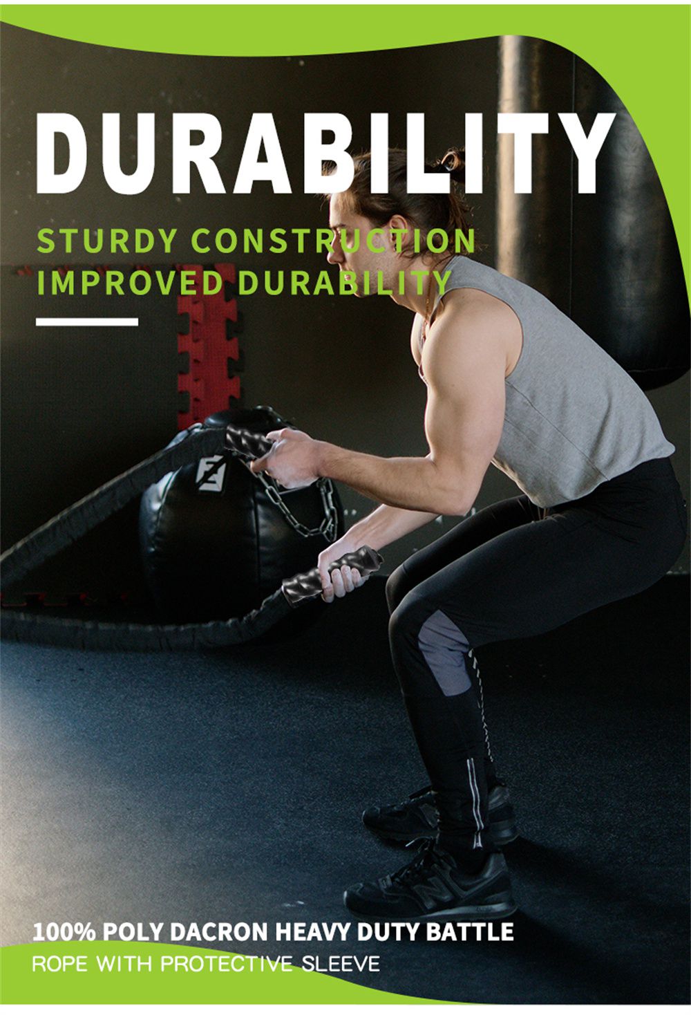 Entrenamiento de cuerdas de batalla con manga protectora Entrenamiento de cuerdas de batalla con manga protectora