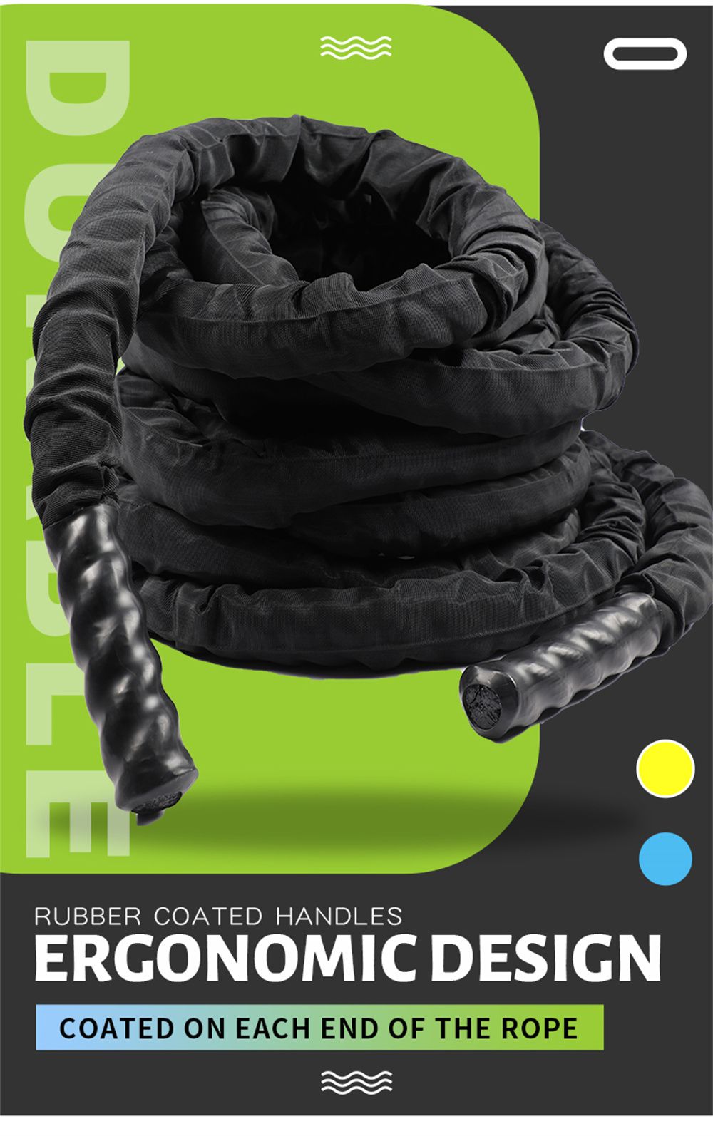 Entrenamiento de cuerdas de batalla con manga protectora Entrenamiento de cuerdas de batalla con manga protectora