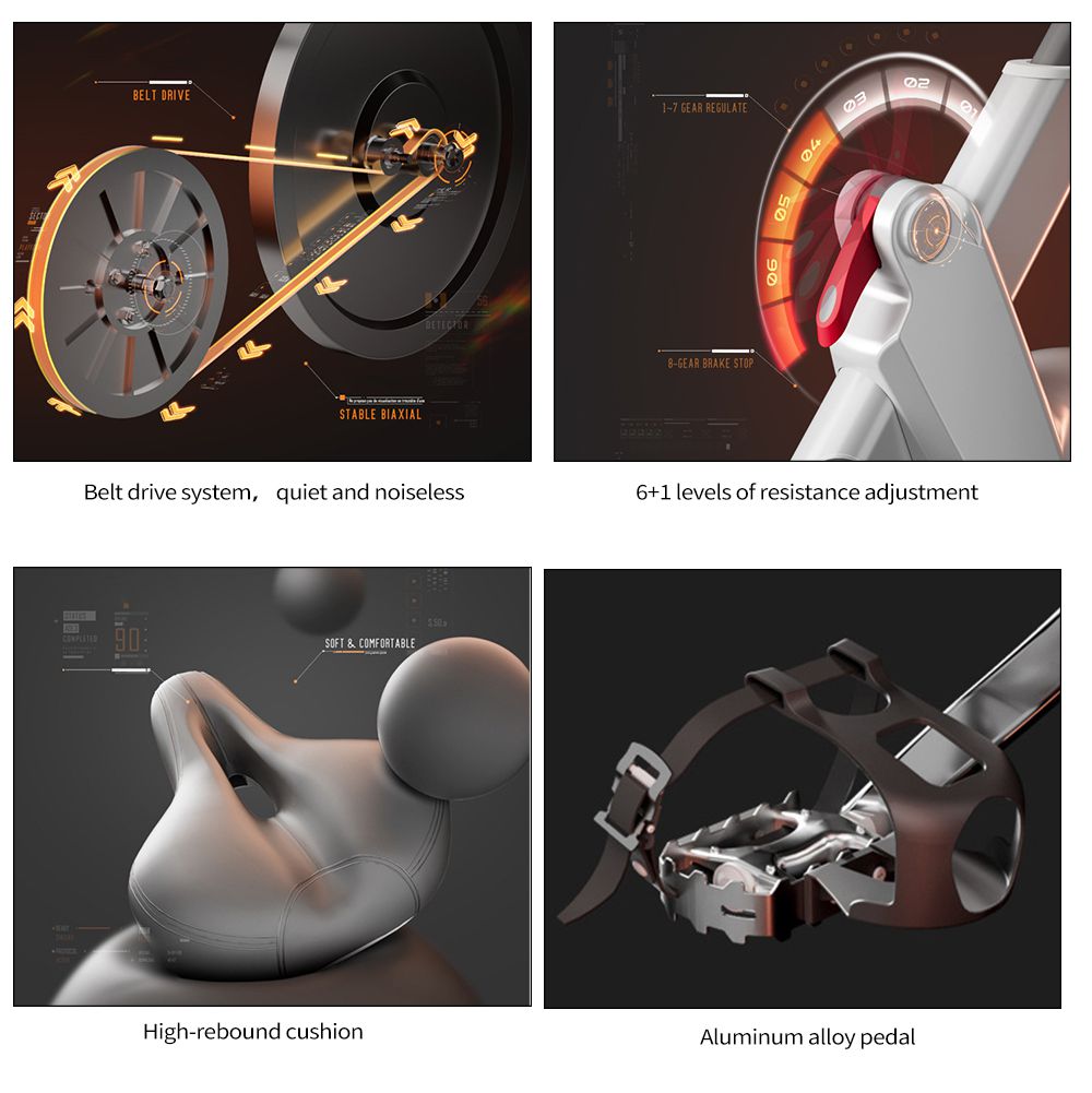 Bicicleta giratoria de control magnético completamente cerrado