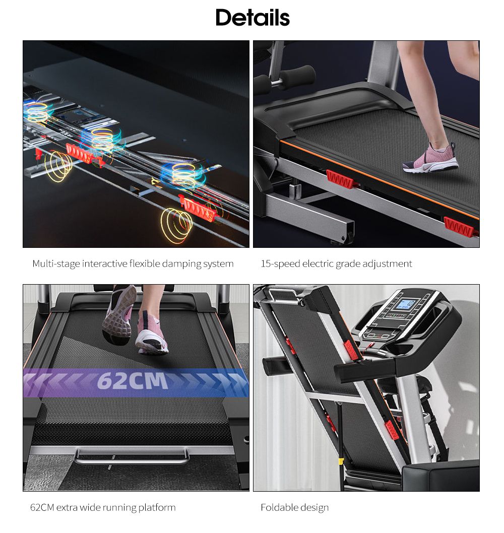 Máquinas para el hogar plegables mecánicas Corriente en la cinta de correr de culturismo para el gimnasio