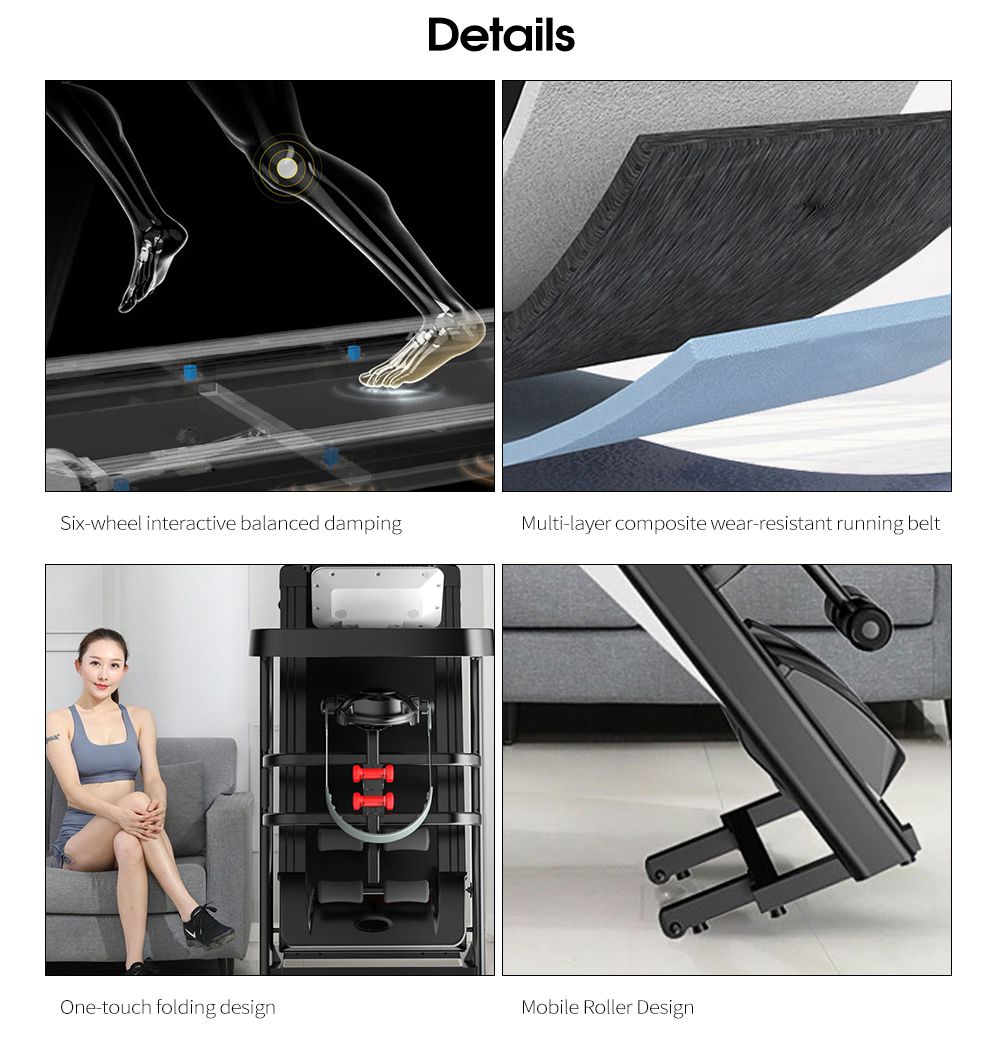 Fitness Pequeño plegado Freadmill Hogar Mini Equipo Mini Equipo de Deportes Electricales Máquina para caminar