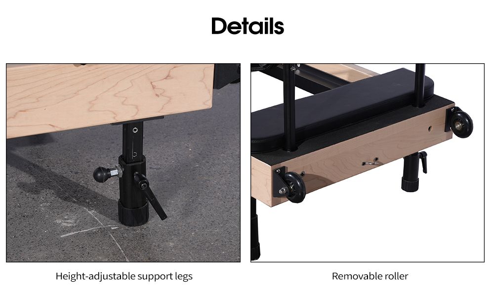 Reformador de pilates plegable de arce (altura de pierna ajustable) Reformador de pilates plegable de arce (altura de pierna ajustable)