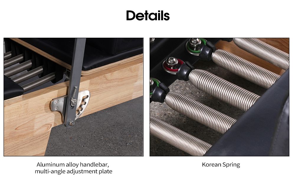 Uso doméstico Ejercicio de cuerpo Cásico deslizante cama roble madera pilates reformador medio trapecio con torre