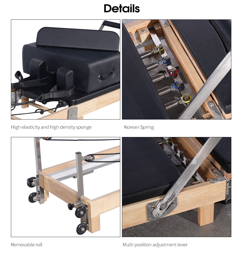 En el hogar reformador de pilates plegable de madera En el hogar reformador de pilates plegable de madera